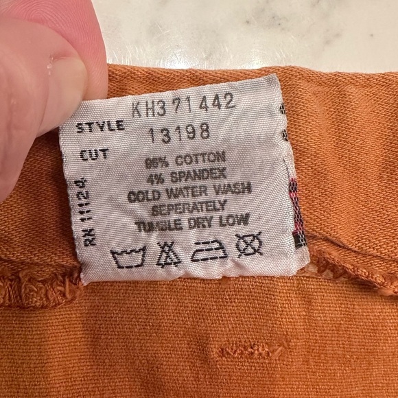 Vintage Guess USA Cotton Mini Skirt Juniors Sz 14 Orange Button Y2K Clueless - Picture 8 of 8